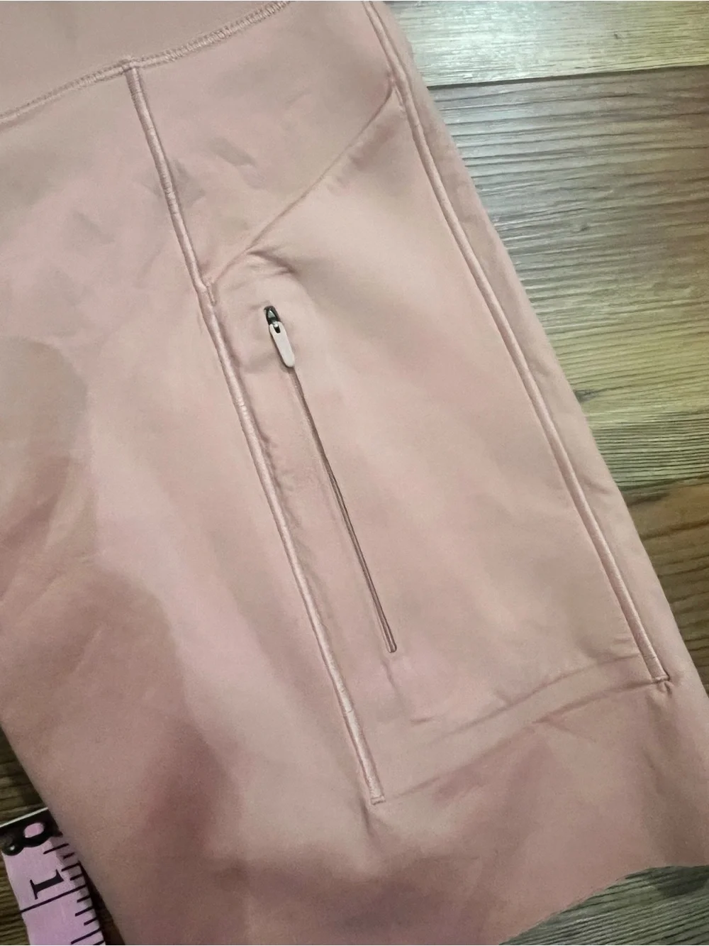 Nike Coral High-Rise Bike Shorts with Zippered Pocket tight fit